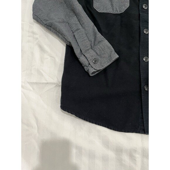 LL Bean Men’s Signature Chamois Button Down Shirt Size Medium Slim Black Gray - Picture 4 of 9